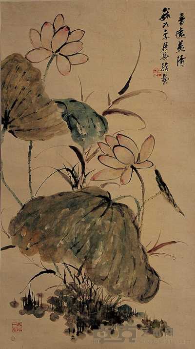 李钟豫 荷花 立轴 106×61cm